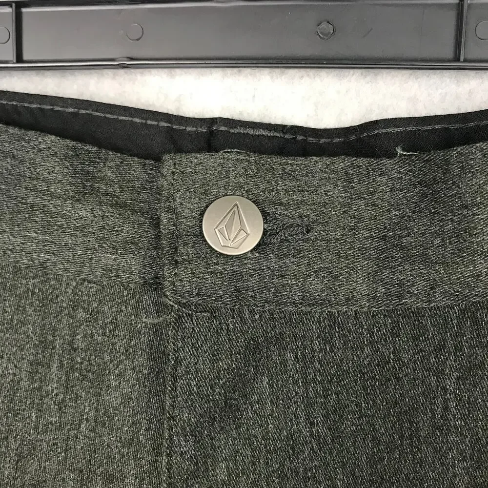 Volcom Shorts Mens Size‎ 31 Charcol Gray Heather Chino Vmonty Pockets Stretch